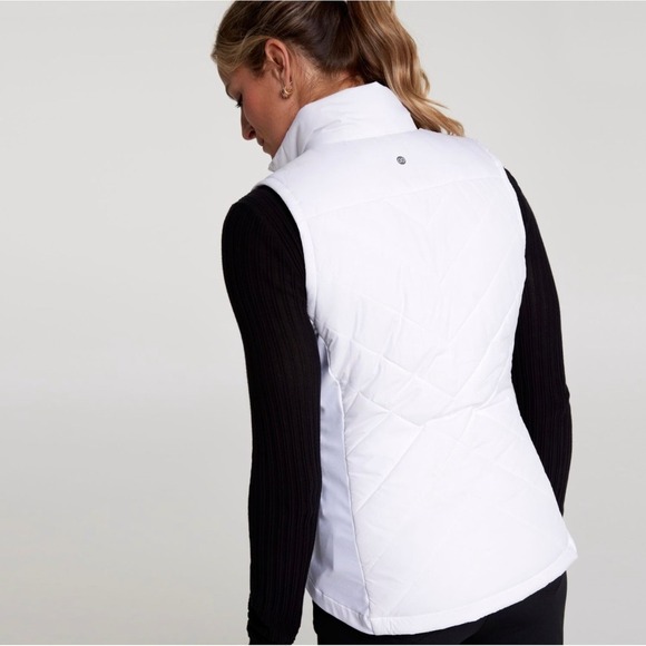 New Calia fall lightweight Quilted Vest Full Zip Sleeveless Puffer white $98 - Picture 4 of 14